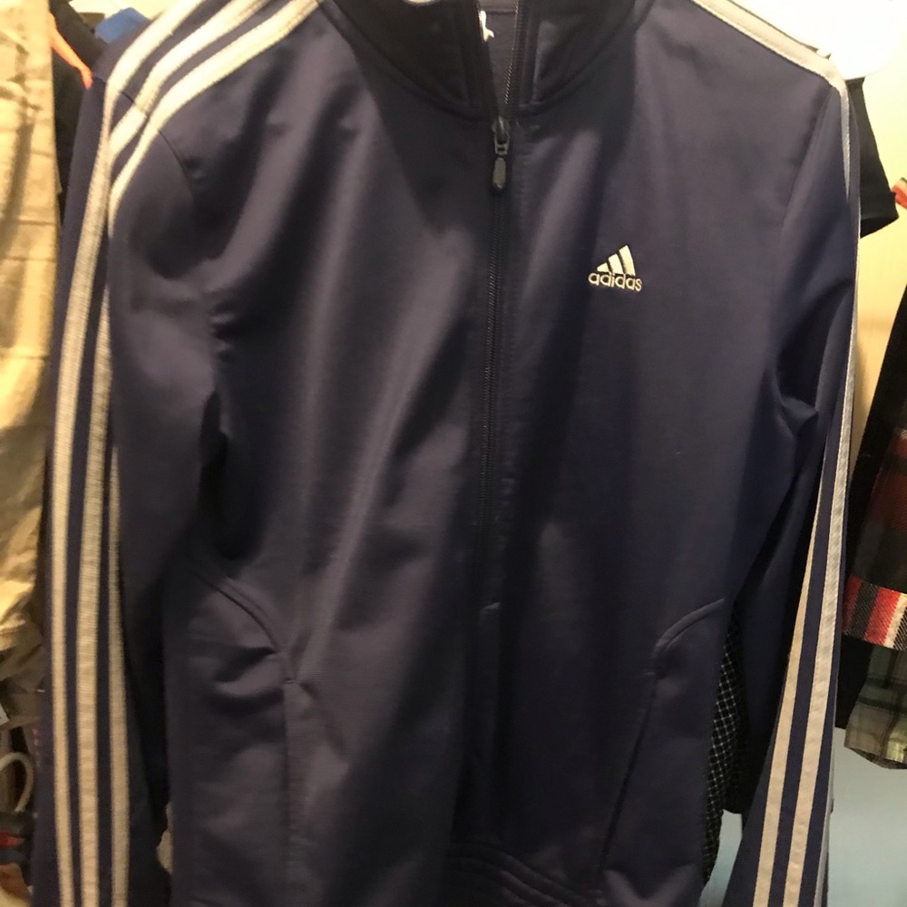 Blue adidas jacket gently used good condition